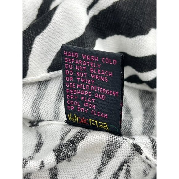 Colour Works Zebra Open Drape Front Long Sleeve Lightweight Cardigan Size L - Picture 7 of 10